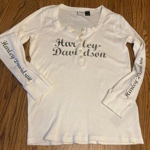 EUC 1W (1X) Women’s Plus Size Harley-Davidson Button Front Long Sleeve Henley